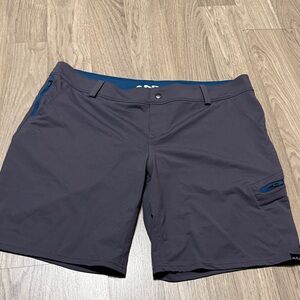 Men's Athletic Shorts - Dark Charcoal with Blue Trim